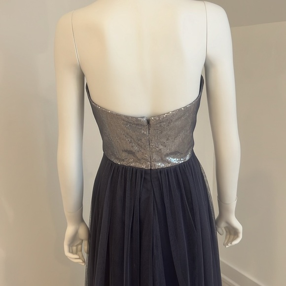 NWT SAMPLE SALE Studio Dessy 4502 Stormy(blue/gray) size 10 sequin net. Pristine - Picture 6 of 8